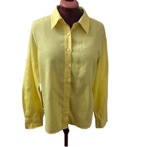 Tommy Hilfiger Yellow Long Sleeve Button-Down Collared Shirt 100% Cotton Large